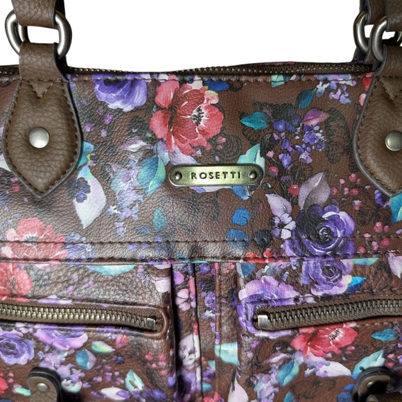 Rosetti Stunning Multi color Floral Brown Women's Handbag Fall Like New - Picture 4 of 13